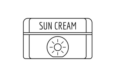 Sun cream icon, outline style