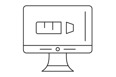 Internet social media icon, outline style