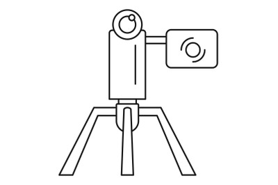 Videocamera stand icon, outline style