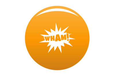 Comic boom wham icon vector orange