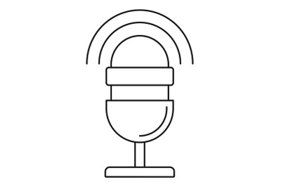 Studio microphone icon, outline style