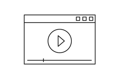 Video play icon, outline style