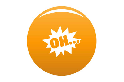 Comic boom oh icon vector orange