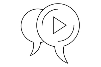 Audio chat bubble icon, outline style