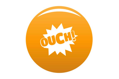 Comic boom ouch icon vector orange