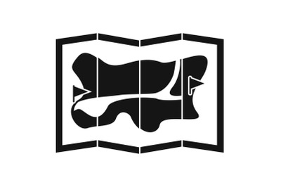 Travel map icon, simple style