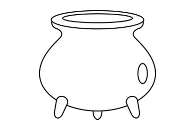 Halloween cauldron icon, outline style