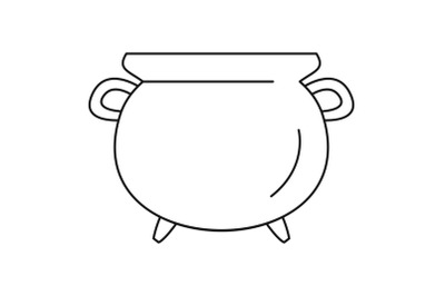 Vintage cauldron icon, outline style