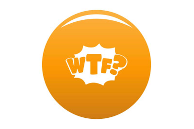 Comic boom wtf icon vector orange