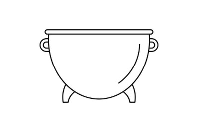 Kitchen cauldron icon, outline style