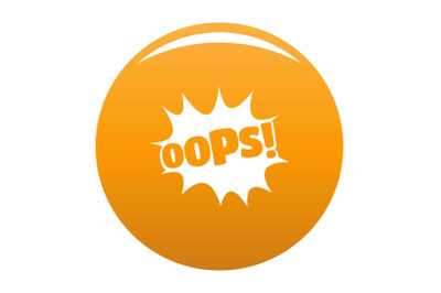 Comic boom oops icon vector orange