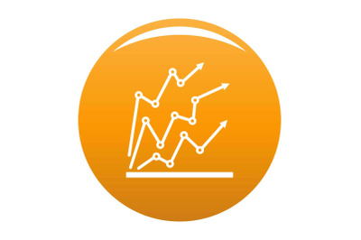 Chart icon vector orange