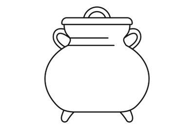 Cauldron kettle icon, outline style