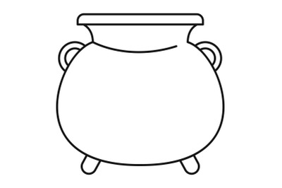 Cauldron pot icon, outline style