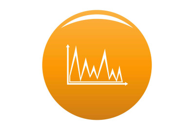 Finance graph icon vector orange