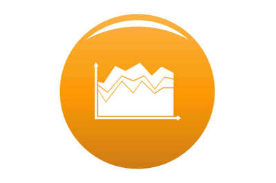 Business graph icon vector orange