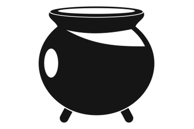 Halloween cauldron icon, simple style