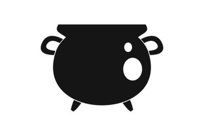 Vintage cauldron icon, simple style