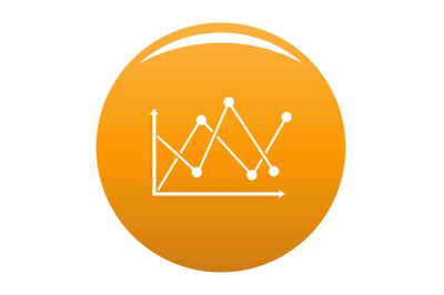 Line diagram icon vector orange