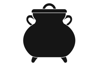 Cauldron kettle icon, simple style
