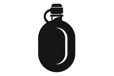 Metal water flask icon, simple style