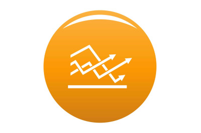 Line chart icon vector orange
