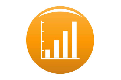 Finance chart icon vector orange