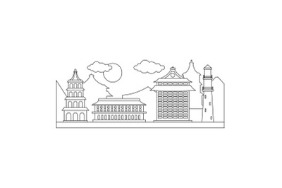 Taipei city icon, outline style