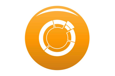 Circle chart icon vector orange