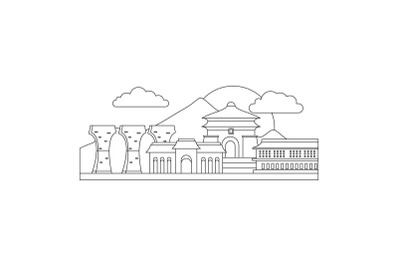 Taipei icon, outline style