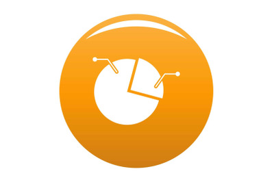 Pie chart icon vector orange
