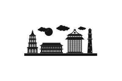 Taipei city icon, simple style