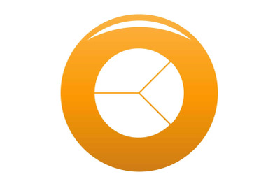 Circle graph icon vector orange