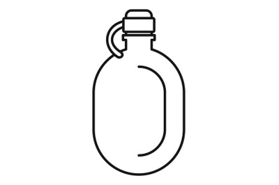 Metal water flask icon, outline style