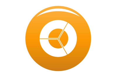 Circle diagram icon vector orange