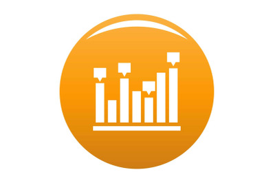 New chart icon vector orange