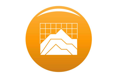 Graph icon vector orange