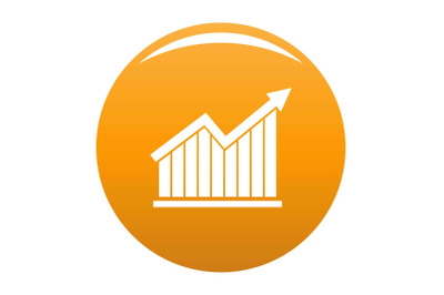 Best graph icon vector orange