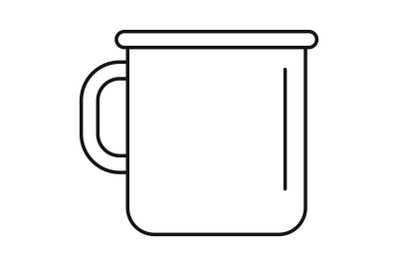 Metal cup icon, outline style