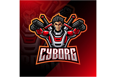 Cyborg esport mascot logo design