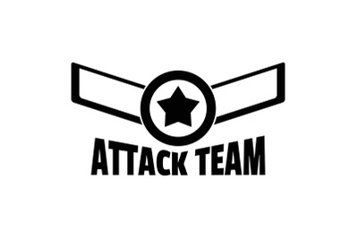 Attack star team logo, simple style