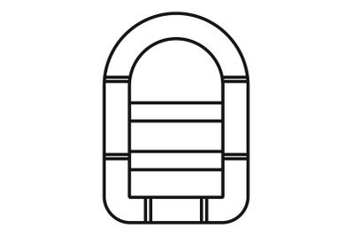 Rubber boat icon, outline style