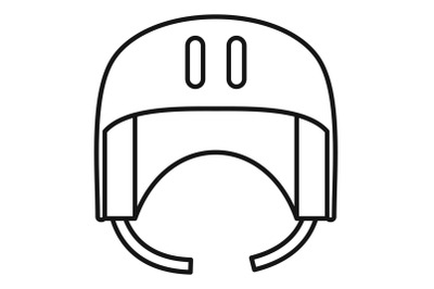 Canoe helmet icon, outline style