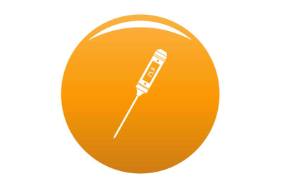 Thin thermometer icon vector orange