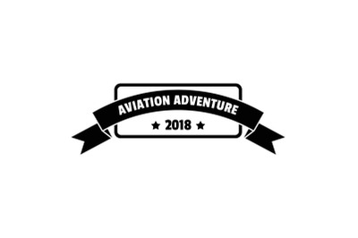 Aviation adventure 2018 logo, simple style