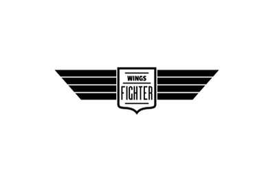 Wings fighter logo, simple style