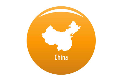China map in black vector simple