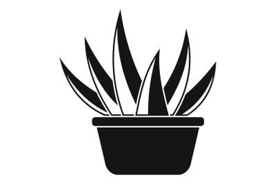 Aloe vera pot icon, simple style