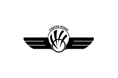 Fighter wings logo, simple style