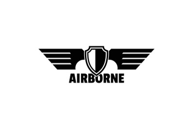 Airborne wings logo, simple style